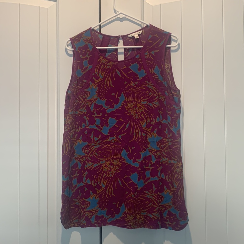 Cabi Palm Grass Purple and Blue Sleeveless Tank size L